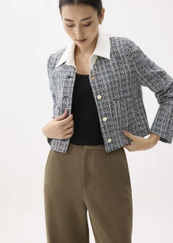 Love, Bonito Petite-Friendly|Work*Zanna Detachable Collar Tweed Jacket