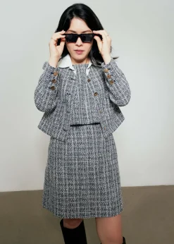 Love, Bonito Petite-Friendly|Work*Zanna Detachable Collar Tweed Jacket