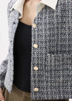 Love, Bonito Petite-Friendly|Work*Zanna Detachable Collar Tweed Jacket