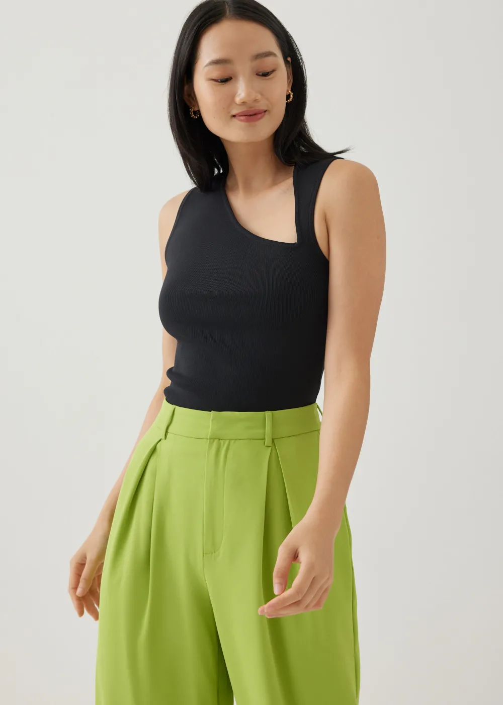 Love, Bonito Work Tops|Tanks & Camis*Zebbie Asymmetric Knit Tank Top