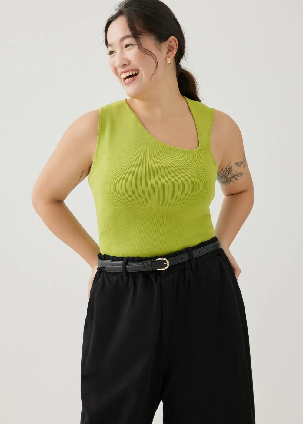 Love, Bonito Work Tops|Tanks & Camis*Zebbie Asymmetric Knit Tank Top