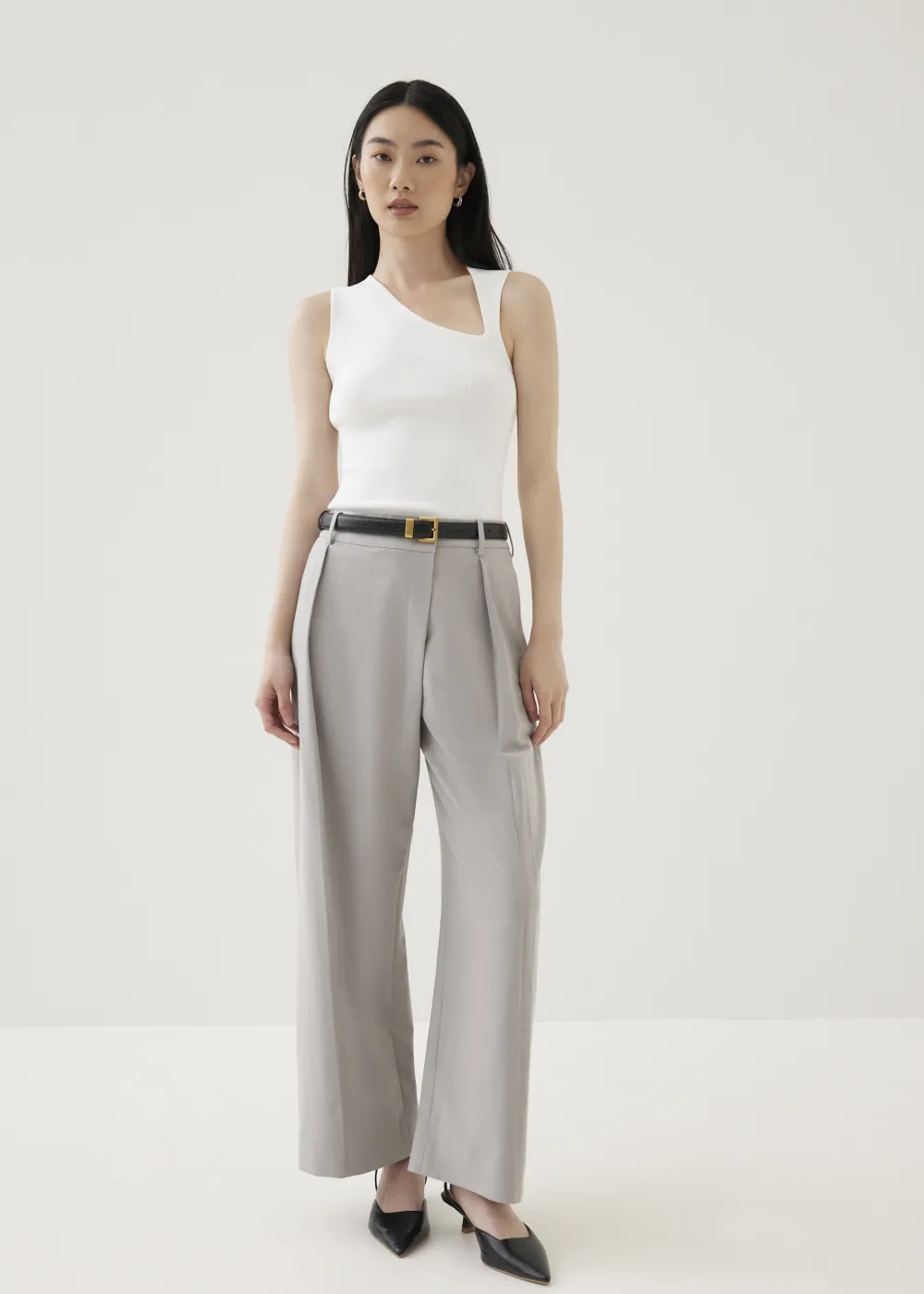 Love, Bonito Work Tops|Tanks & Camis*Zebbie Asymmetric Knit Tank Top