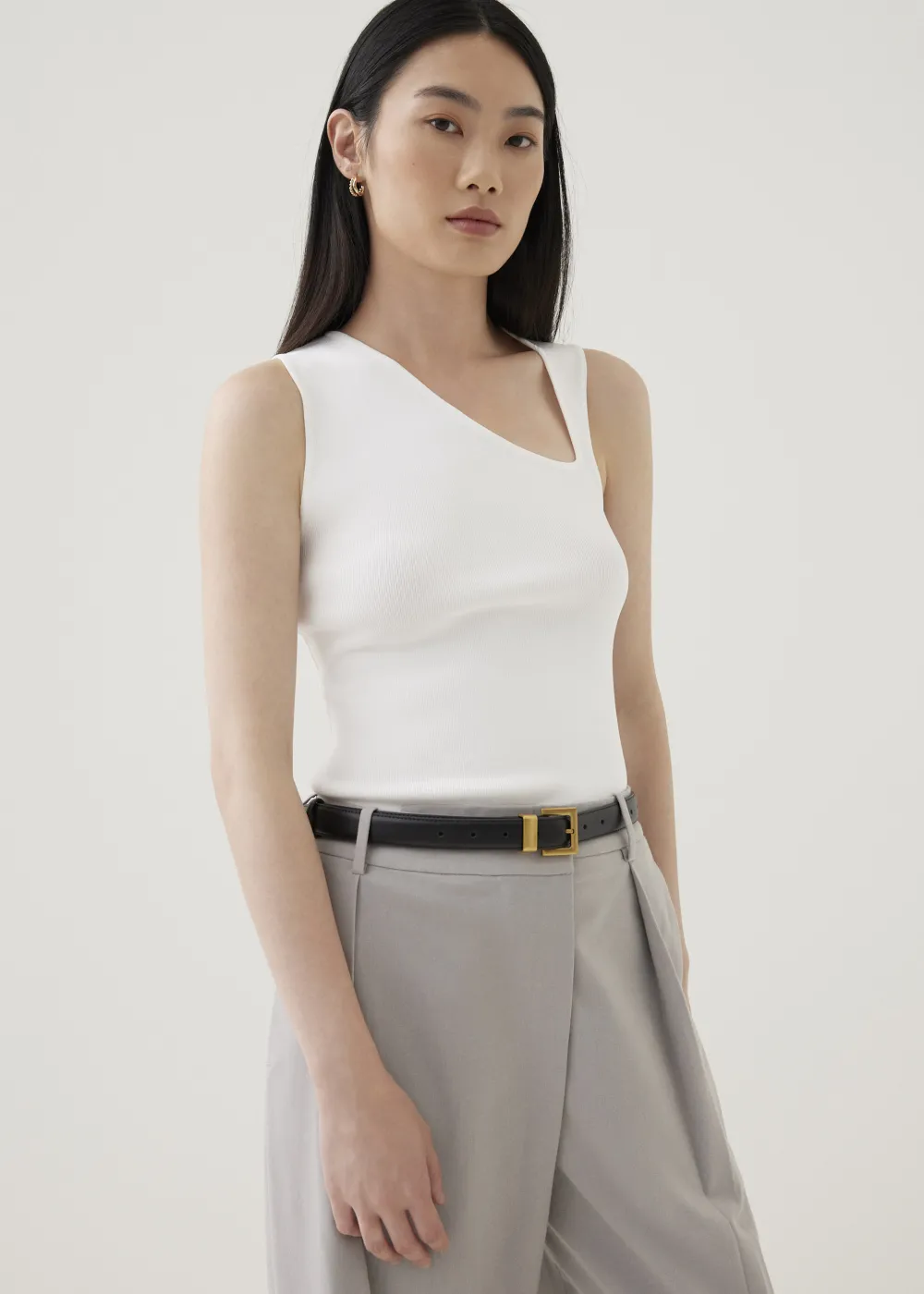Love, Bonito Work Tops|Tanks & Camis*Zebbie Asymmetric Knit Tank Top