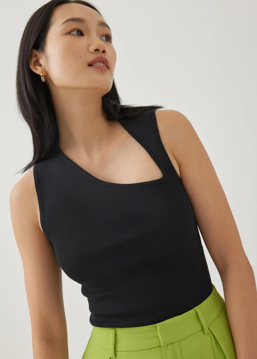 Love, Bonito Work Tops|Tanks & Camis*Zebbie Asymmetric Knit Tank Top