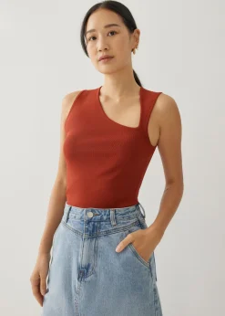 Love, Bonito Work Tops|Tanks & Camis*Zebbie Asymmetric Knit Tank Top