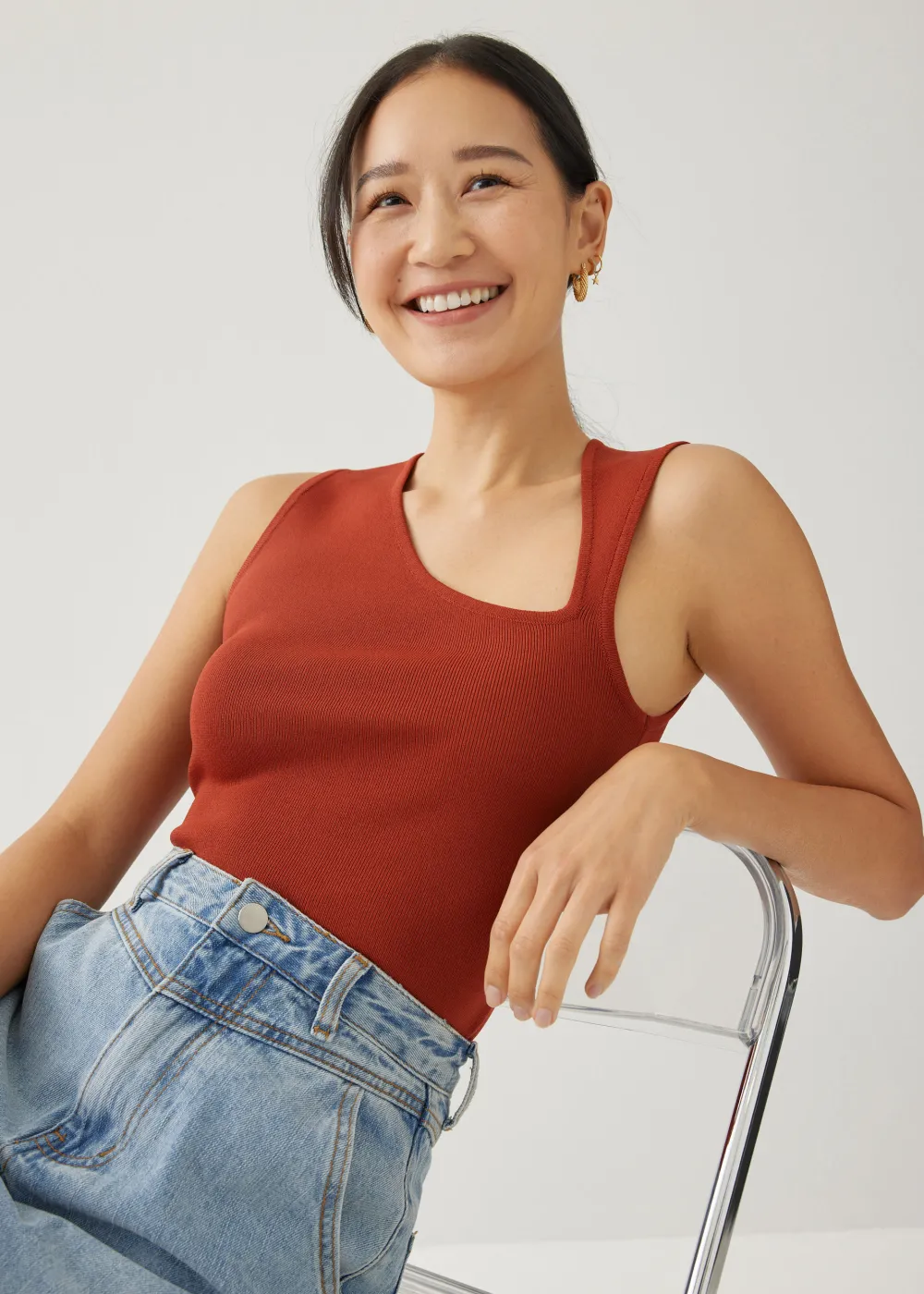 Love, Bonito Work Tops|Tanks & Camis*Zebbie Asymmetric Knit Tank Top