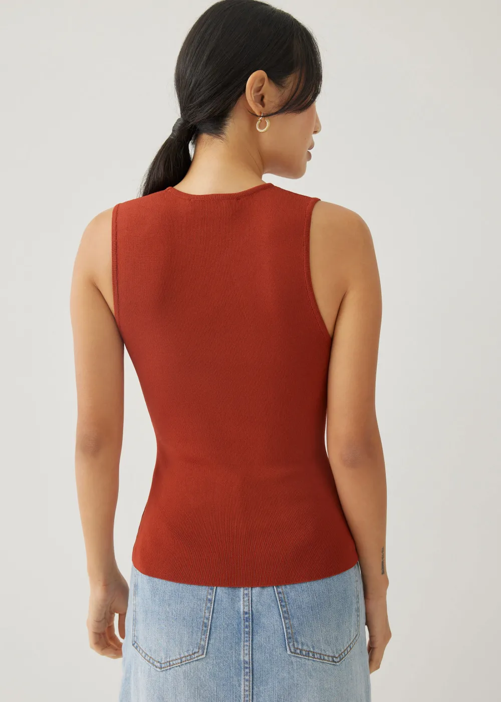 Love, Bonito Work Tops|Tanks & Camis*Zebbie Asymmetric Knit Tank Top