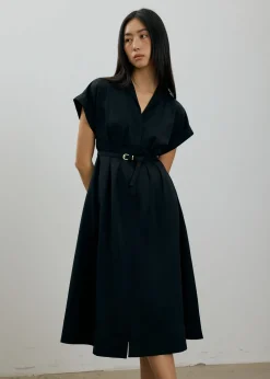Love, Bonito Work|Dresses*Zhu Belted V-neck Fit and Flare Midi Dress